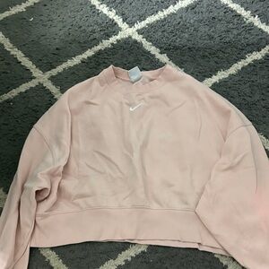 Nike Women's Light Pink Cropped Sweatshirt